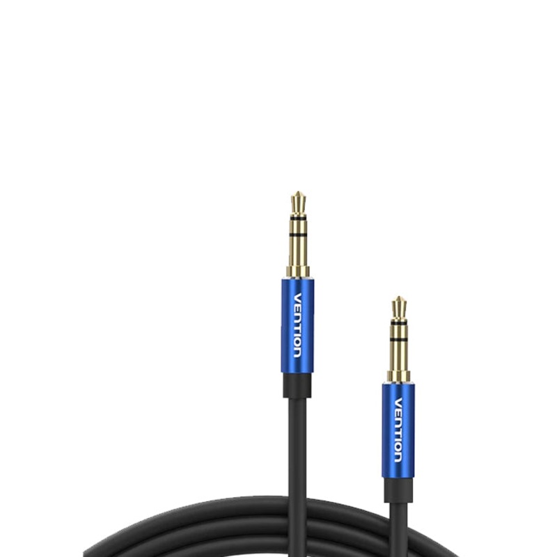 Vention 3.5mm Male to Male Hi-Fi Audio AUX Cable with Aluminum Alloy Type Cord for Car Stereo, Headphones, Mobile Phone, Tablet, PC (Black) (1.5M) | BAX