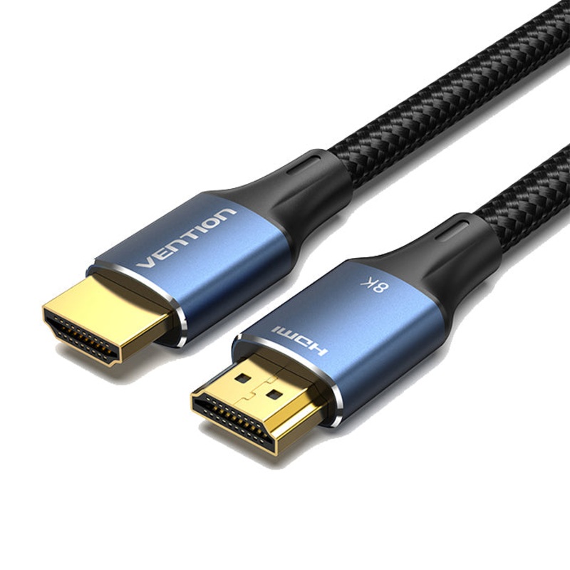 Vention UHD 8K HDMI Male to Male 5m Cable Blue Aluminum Alloy Type Cotton Braided Compatible with TV, Laptop, Monitor, Personal Computer | ALGLJ