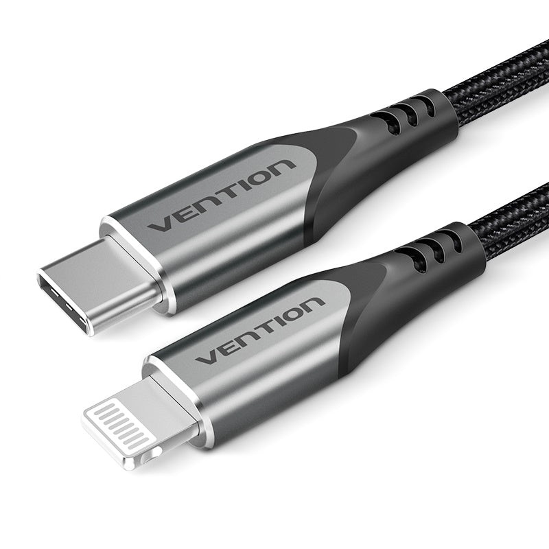 Vention USB Type C to Lightning Fast Charging Power Delivery Cable with 480 Mbps Data Speed MFi Certirfied Chip and Nylon Braided Cord (Purple) | (1M) | TACVF