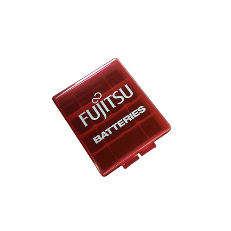 [CLEARANCE] Fujitsu 4 Slot AA and AAA Battery Case for Travel and Storage (Pink)