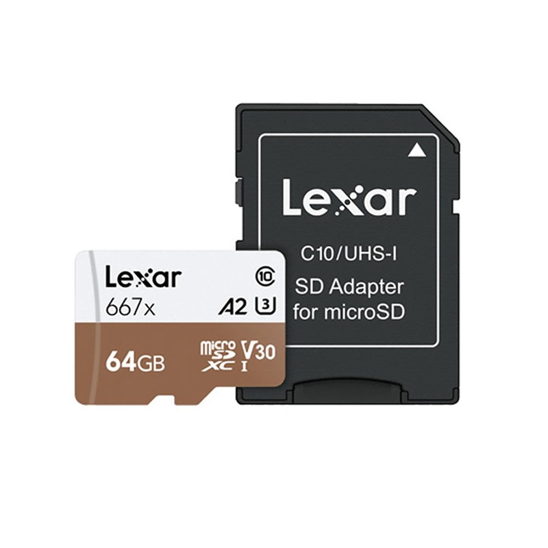 [CLEARANCE] Lexar Professional 667x Class 10 microSD Card with 100Mb/s and 90Mb/s Read and Write Speed (Adapter Included) (64GB) | LSDMI64GB667A