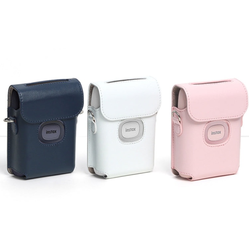 [CLEARANCE] Pikxi Instax Mini Link 2 Portable Printer Protective PU Leather Case with Strap (White)