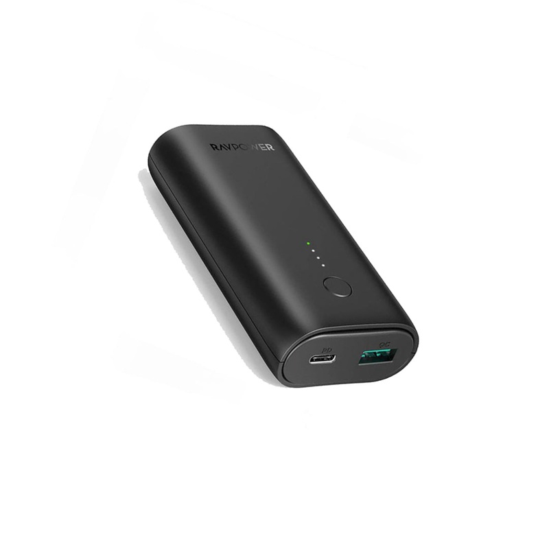 [CLEARANCE] RAVPower 10000mAh Power Bank High Speed Charging 20W Supper Slim Size with USB-C Cable Portable Charger | RP-PB205