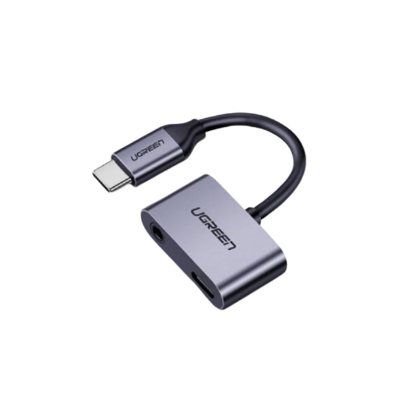 [CLEARANCE] UGREEN 2-In-1 USB-C to 3.5mm AUX Audio and Type-C Adapter 96kHz Fast Charger for Headphones, Laptop, PC, Tablet | 60164