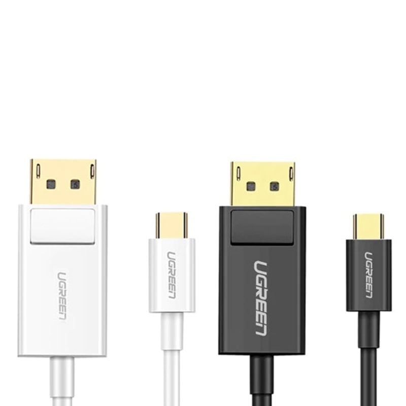 [CLEARANCE] UGREEN 4K 30Hz USB-C Male to DisplayPort DP Male to Male Audio / Video Cable for PC Laptops and TV Monitor Display (1.5M) (White, Black) | 40420, 50994