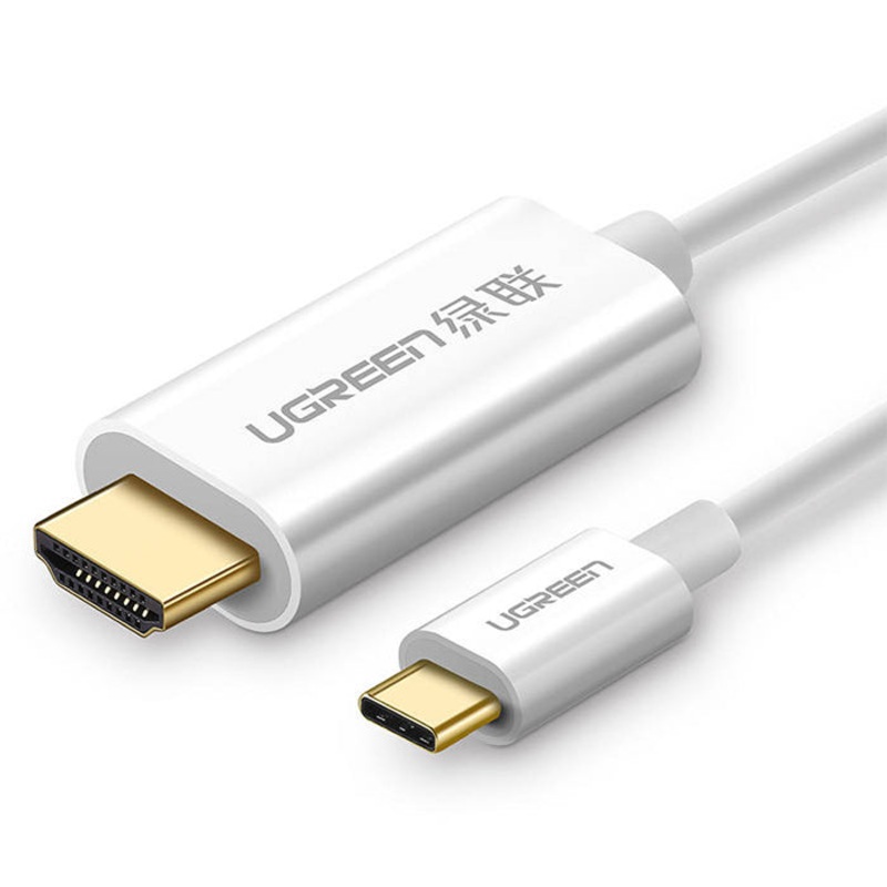 [CLEARANCE] UGREEN 4K 30Hz USB Type C to HDMI Male Gold-Plated Video/Audio Sync Cable 1.5 Meters with Multiple Diplay Mode, Plug and Play for Laptop, HDTV, Monitor, Projector (1.5M) (White) | 30841