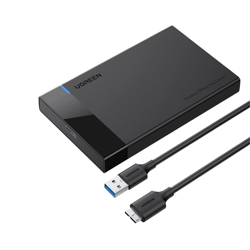 [CLEARANCE] UGREEN 5GB External Hard Drive Enclosure 2.5 SATA USB 3.0 with 5Gbps Transfer Speed, LED Indicator, Supports 6TB for HDD and SSD | 60734