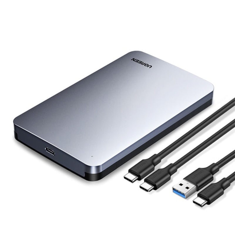 [CLEARANCE] UGREEN 6TB USB 3.0 to C Cable 3.1 Gen 2 External Hard Drive Enclosure 2.5 Inches SATA III Aluminum Case with UASP Support, 6Gbps Transfer Speed for PC, TV, PS4, Router