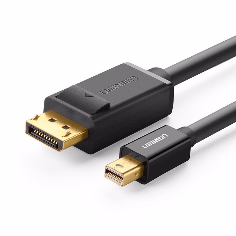 [CLEARANCE] UGREEN Mini DisplayPort DP Male to Male Bi-Directional Gold-plated Cable 1.5 Meters 8.64Gbps Plug and Play for Laptop, PC, Monitor, Projector, TV (Black) (1.5M) | 10477