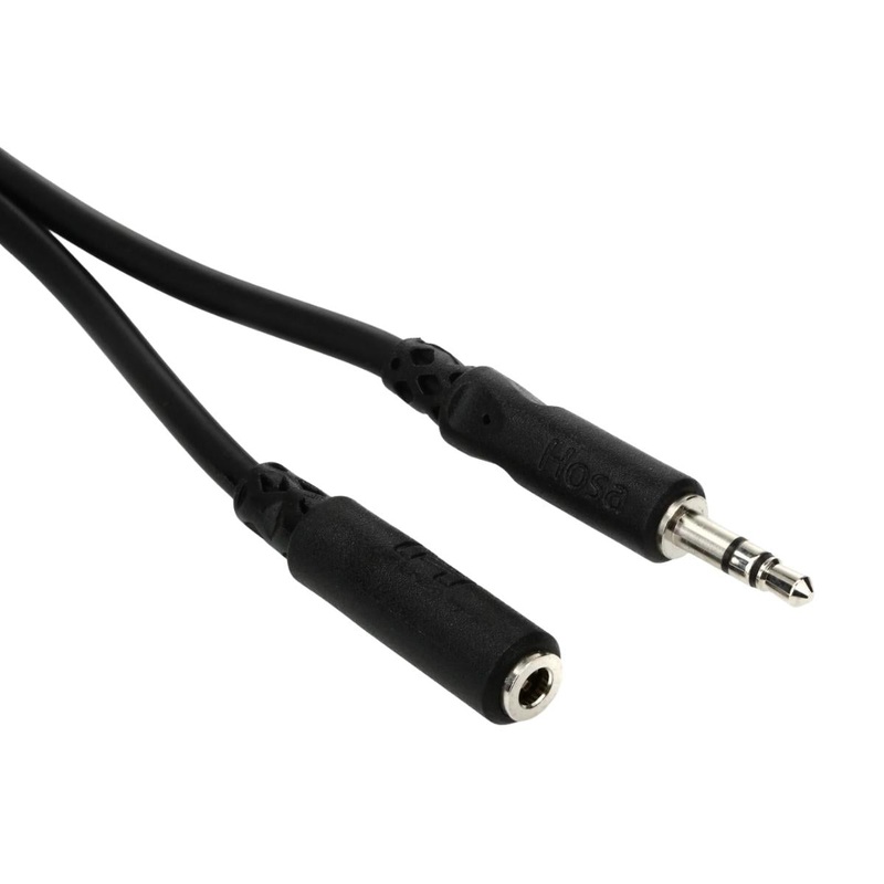 Hosa MHE-125 25ft 3.5mm Female to 1/8 Male TRS Mini Stereo Headphone Extension Cable