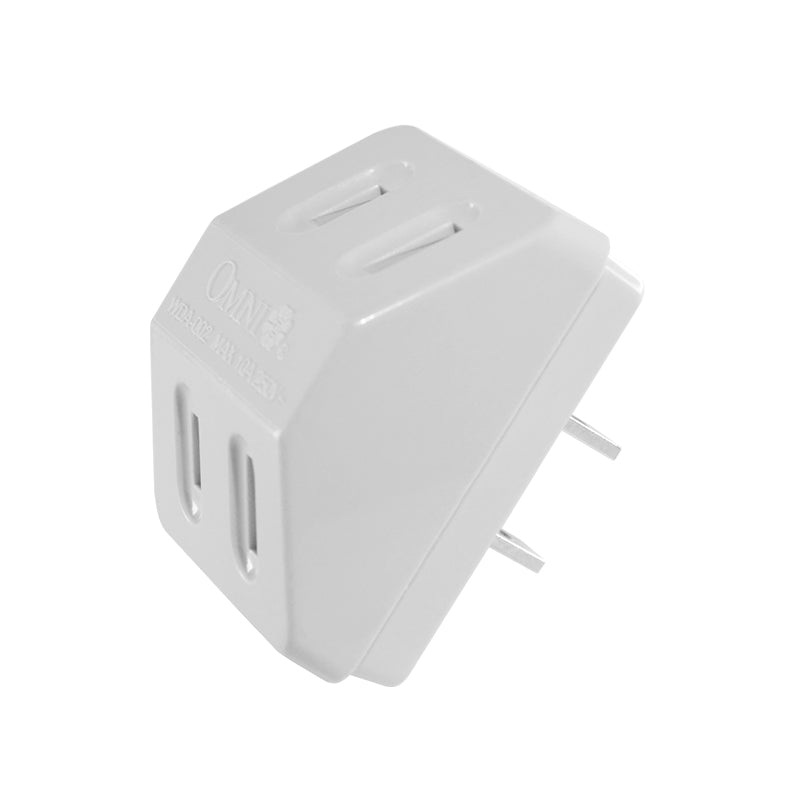OMNI 1 to 2 Outlet Adapter Plug 10A 220V for Electrical Appliances | WDA-002