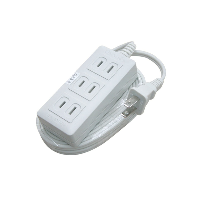OMNI ECO 4m Extension Cord 15A 220V with 3-Gang Outlet Socket for Electronics and Appliances | WEE-003-PK