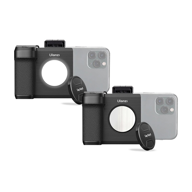 Ulanzi CG-02 / CG-01 Smartphone Camera Grip with Built-In Fill Light / Selfie Mirror, Detachable Magnetic Bluetooth Remote Control, 58-86mm Phone Clamp, Cold Shoe & 1/4 Threaded Tripod Monopod Mounting Hole for iPhone, Android | 3282 2961
