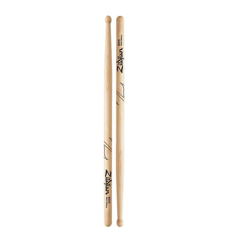 Zildjian Lacquer Hickory Rock Drumsticks with Barrel Tip, Medium Tapered for Drummers | ZRK