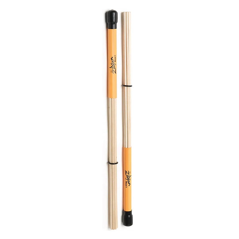 Zildjian Mezzo Multi-Rod Pair Wood Tip  Brush Specialty Drumsticks with Adjustable Ring, Crisp Unique Sounds for Drummers | ZSDM1