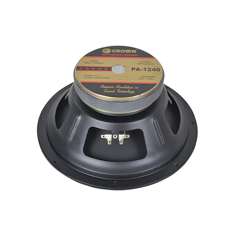[CLEARANCE] Crown 400W 12 Instrumental Sound Audio Speaker with 20Hz-10kHz Frequency Response, 49.5mm Voice Coil, 100dB Sensitivity Level (PA-1240)