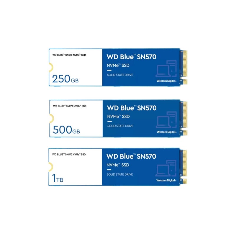 [CLEARANCE] Western Digital WD Blue SN570 250GB M.2 NVMe Series SSD Solid State Drive with 3.5GB/s Max Sequential Read Performance for PC Computer and Laptop | WDS250G3B0C