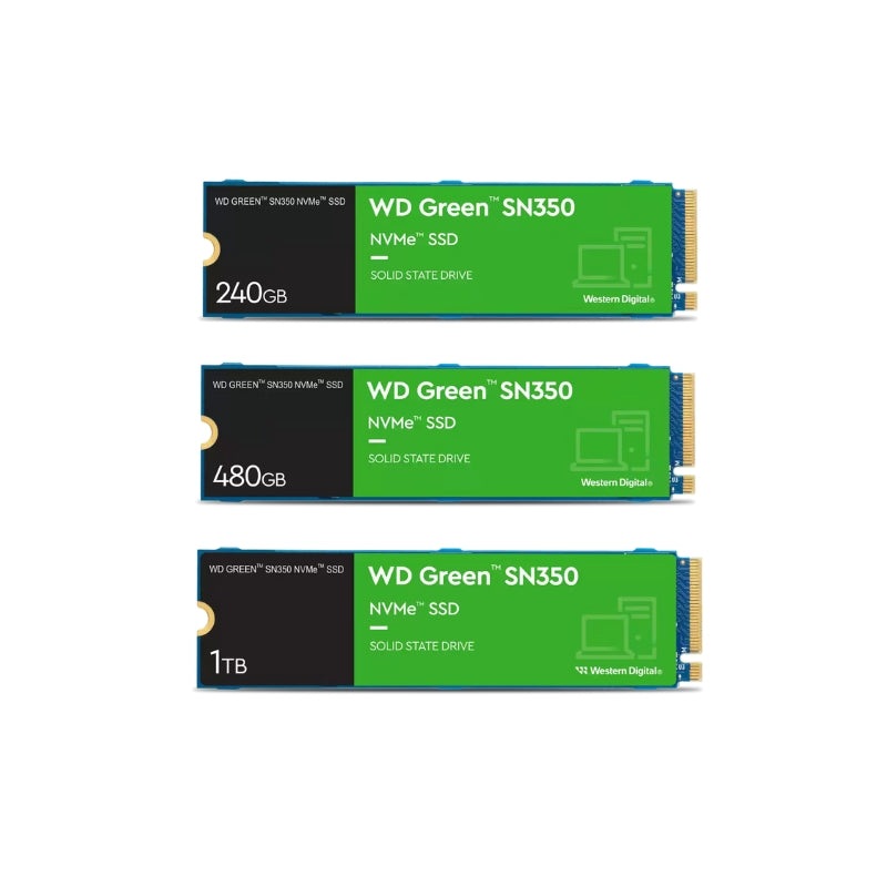 [CLEARANCE] Western Digital WD Green SN350 480GB M.2 NVMe SATA IIISSD Solid State Drive with 2.4GB/s Max Sequential Read Performance for PC Computer and Laptop | WDS480G2G0C