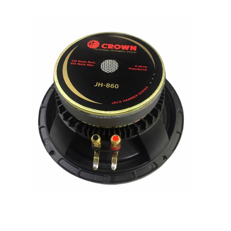 Crown 600W 8 Jack Hammer Series Professional Instrumental High Power Speaker with Aluminum Die-Cast Casing, Max 8 Ohms Impedance, 65mm Voice Coil, 36Hz-16kHz Frequency Response and 108dB Sensitivity Level | JH-860