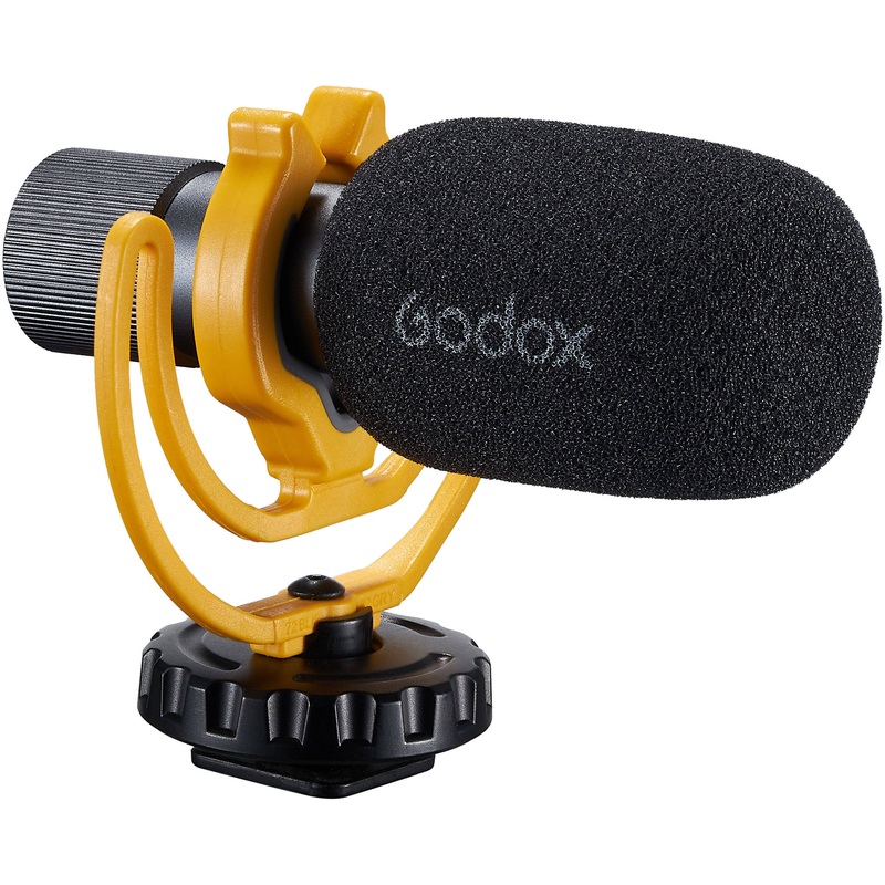 Godox VS-MIC Compact Cardioid Condenser On-Camera Mini Shotgun Microphone with Rycote Mount, 3.5mm TRS AUX Output, and Anti-Environmental Noise Windscreen Filters Plug & Play for Camera, Mobile Devices & Recorders