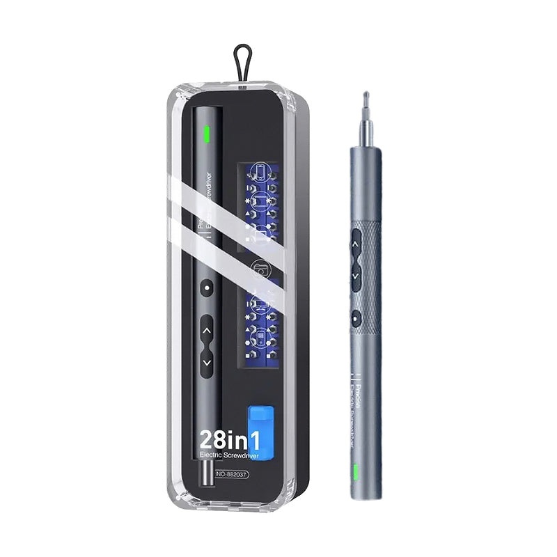 Noyafa 28-in-1 Pen-Type Electric Mini Screwdriver Set with 24 Screwdriver Bits (4x28mm), Forward and Reverse Rotate, LED Lighting and Rechargeable 350mAh Battery for Hardware and Electronics | NO-882037