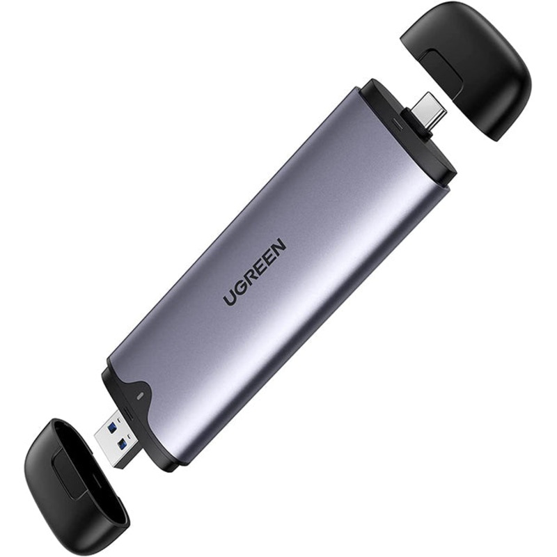 UGREEN 2-In-1 USB-A and USB-C M.2 (M/M&K-Key) Plug and Play External SSD Solid State Drive Enclosure with 10Gbps Transfer Speed for Laptop, Computer, Tablet, Smartphones (fits 2242 and 2280 SSDs) | 70532