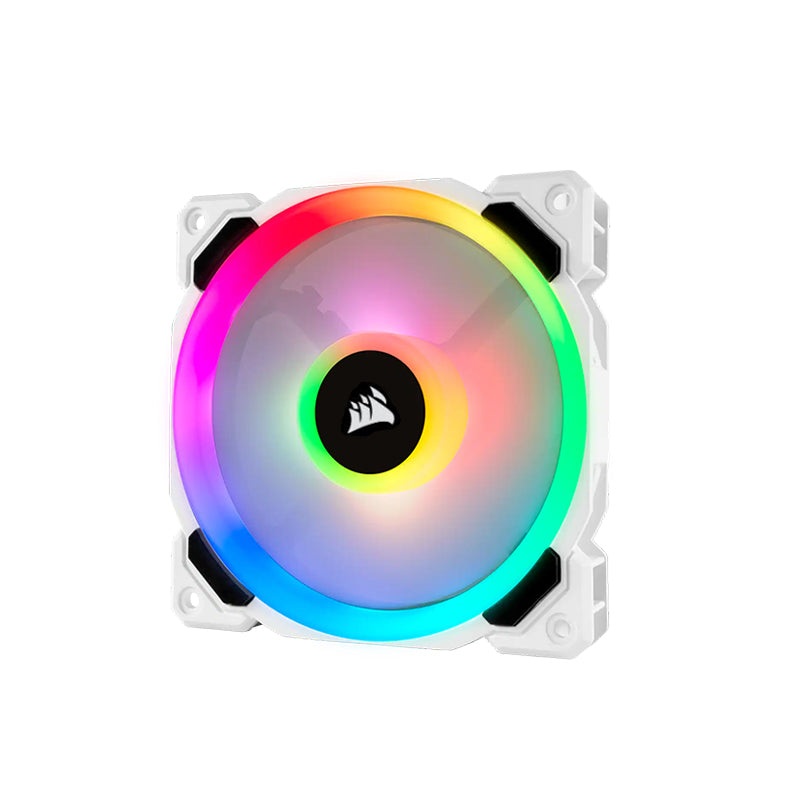 [CLEARANCE] CORSAIR LL120 iCUE RGB 120mm Desktop System Unit PWM Cooling Fan with 1500 RPM Fan Speed, Hydraulic Motor and Lighting Loop for Desktop Computer (White) | CO-9050091-WW