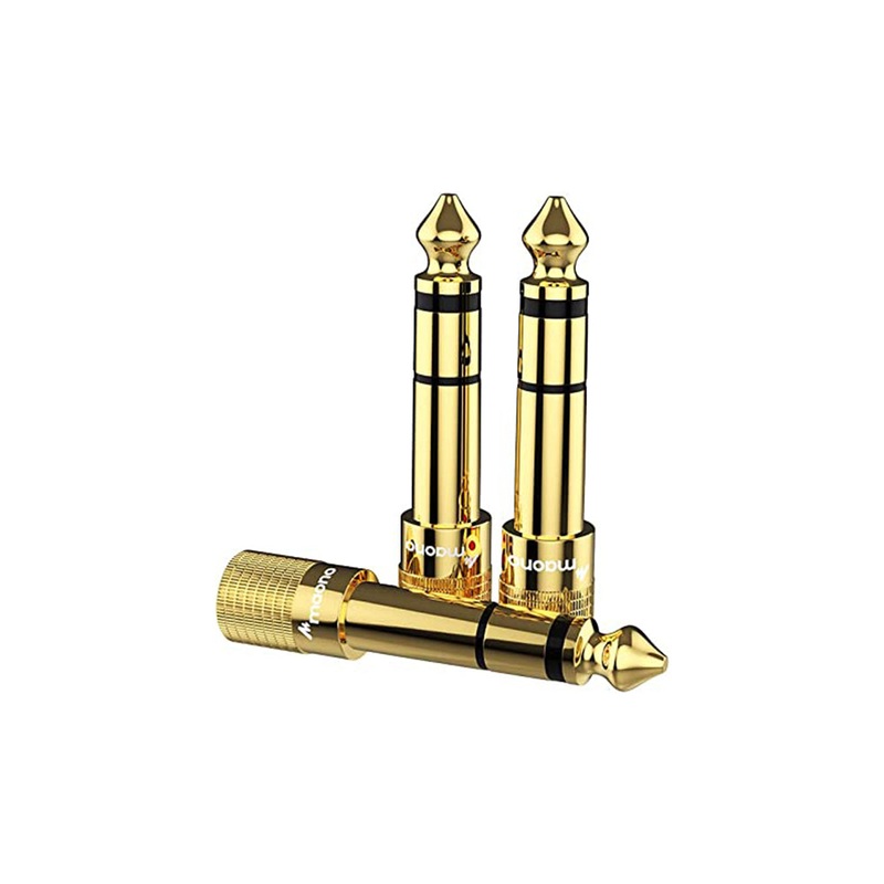 [CLEARANCE] MAONO (3pcs) 3.5mm 1/8 Female to 6.35mm 1/4 Male Stereo Audio AUX Adapter Gold-Plated Converter with High Fidelity Stereo Plug and Oxygen-Free Copper with Wide Compatibility for Studio Audio Equipment and Musical Instruments AD03