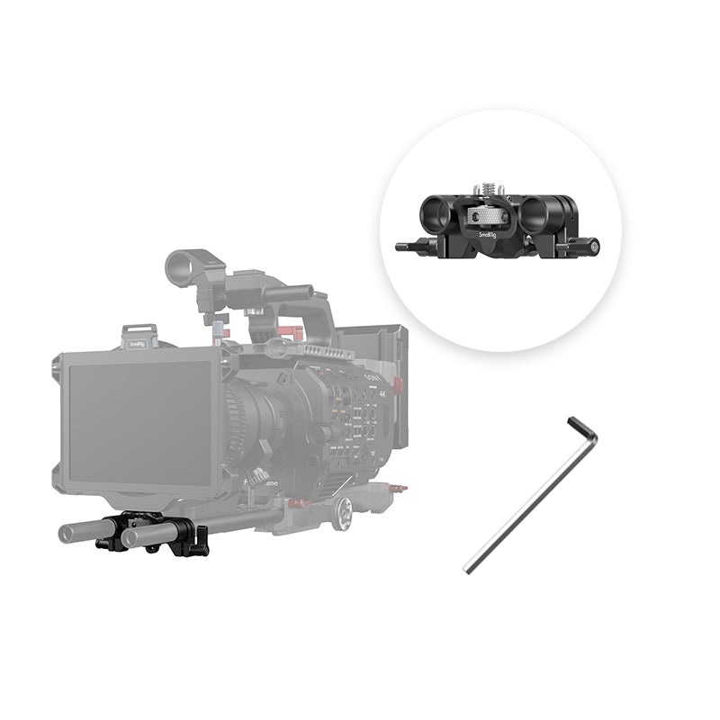 [CLEARANCE] SmallRig 15mm LWS Matte Box and Lens Support with 0.8 Vertical Adjustment and Adjustable Wingnut and Anti-Twist Design, 1/4-20 Screws Compatible for Camera Rail Support System and Lenses 3652