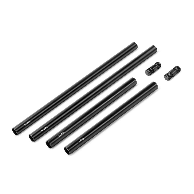 [CLEARANCE] SmallRig 15mm Threaded Rod Pack and 2pcs M12 Connectors with 8 2pcs and 12 2pcs Black Aluminum Alloy Rods for Camera Rig Rod Clamp System 1659