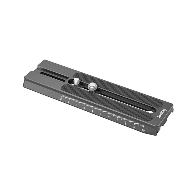 [CLEARANCE] SmallRig Extended Quick Release Plate with Durable Aluminum Construction, 3/8-16 & 1/4-20 Camera Screws, Rubber Pads and Measurement Scale for DJI RS2 / Ronin-S Gimbals 3031B