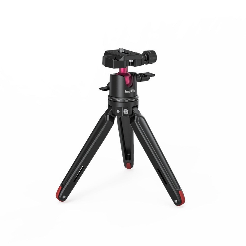 [CLEARANCE] SmallRig Mini Tabletop Tripod and Panoramic Ball Head with Knob and Arca-Type QR Quick Release Plate, 1/4-20 Screws for Compact DSLR and Action Camera, Smartphones BUT2664