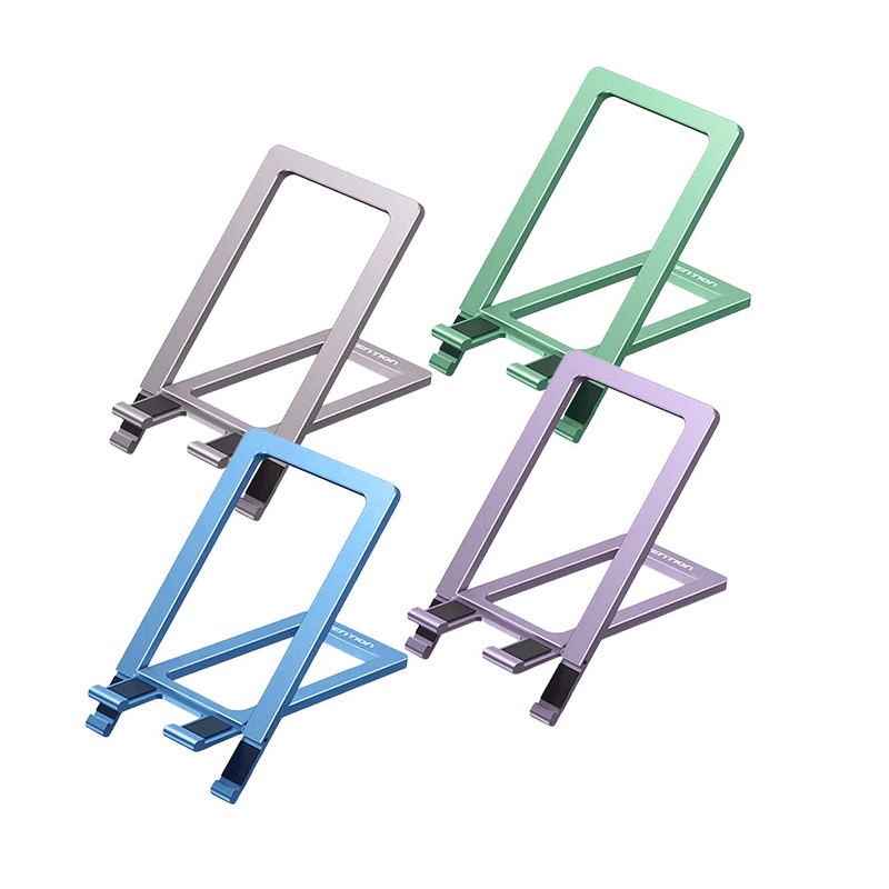 [CLEARANCE] Vention Foldable Aluminum Alloy Desktop Stand Holder with Compact Portable Design for 4.7 to 12.9 Mobile Phones and Tablets (Grey, Green, Blue, Purple) | KCYG0 KCYH0 KCYL0 KCYV0