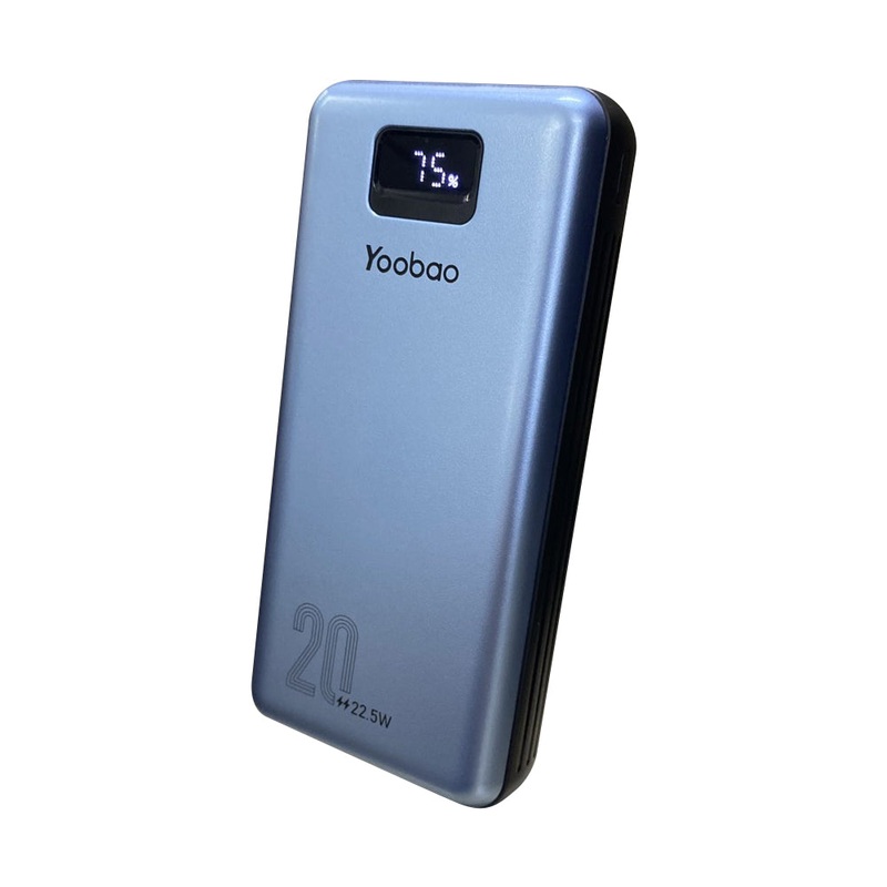 [CLEARANCE] Yoobao LC6 PRO 20000mAh Portable Powerbank with LED Display, PD20W Power Delivery with Built-in 22.5W Two-Way Quick Charge Type C and Lightning Cable (White)