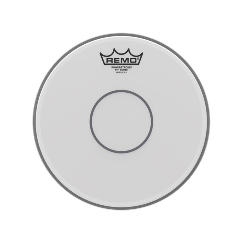 Remo Powerstroke 77 14 Coated Clear Dot Drum Head with Clear Top, 2-Ply 7 Mylar Coated Film, Warm Crisp Controlled Tones and Projection for Snare Drums P7-0114-C2