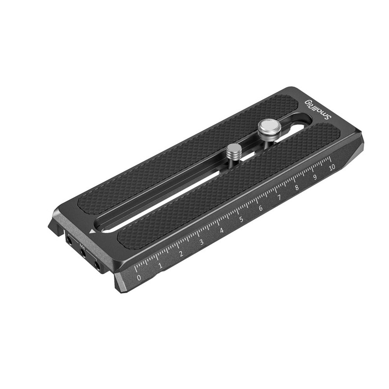 SmallRig Manfrotto-Style QR Quick Release Plate, 1/4-20 Counterweight Thread, 3 M4 Threads, Measurement Scales and Adjustment Gears, Aluminum & Stainless Steel Construction for DJI RS 4, RS 4 Pro, RS 3, RS 3 Pro, RS 2, RSC 2 / Ronin-S Gimbals 3158B