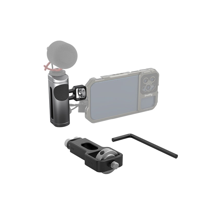 SmallRig Smartphone Side Handle with Built-In Flexible Up/Down Adjustment, 1/4-20 Case or Cage Connection and Top Cold Shoe Mount for Professional Shooting | 3894