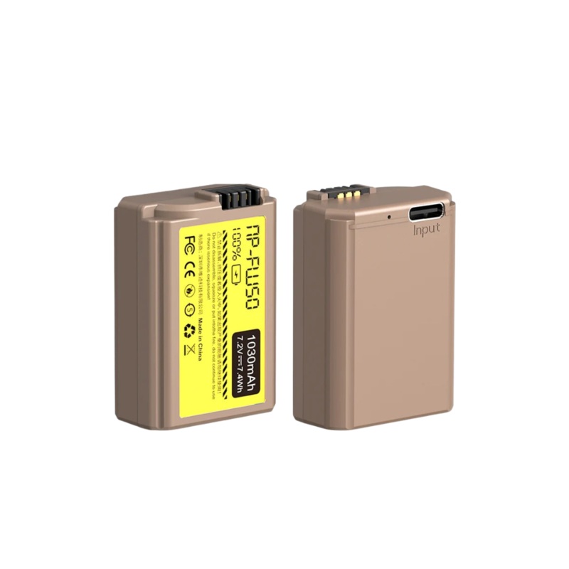 Ulanzi NP-FW50 Type 1030mAh Lithium-Ion Battery with USB Type C Charging Port, Fully Decoded, Replacement Battery for Sony NP-FW50 Compatible with Selected DSLR and Mirrorless Cameras 3289
