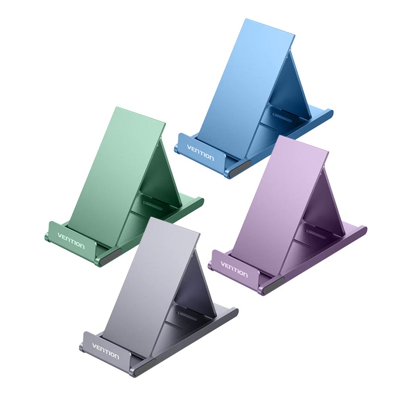 Vention Adjustable Aluminum Alloy Desktop Stand Holder with 3 Angle Level Settings for 4.7 to 12.9 Mobile Phones and Tablets (Grey, Green, Blue, Purple) | KCX
