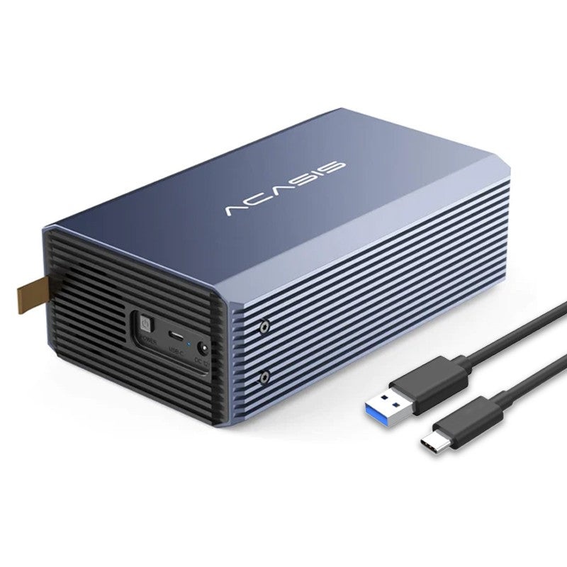 ACASIS EC-7352 USB-C Dual Bay 2.5 Inch / 3.5 Inch SATA Universal Hard Disk Drive Matrix Array Enclosure with 4 RAID Mode Dip Switch, 5Gbps High-Speed Data, Driver-Free and Support for Up to 36TB  HDD / SSD Capacity for PC Desktop Data