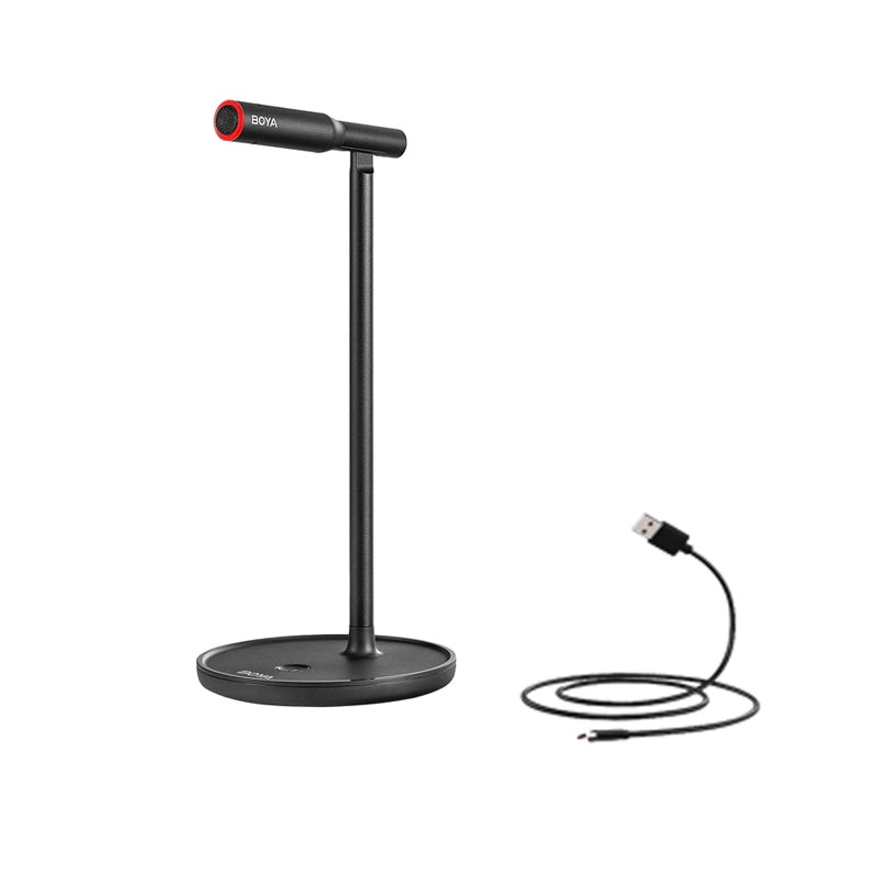 Boya BY-CM1 USB Adjustable Desktop Microphone with Cardioid Polar Pattern, Mute Button, Noise Reduction, and Low Latency Technology for Live Streaming, Video Conference, Gaming, Music Recording