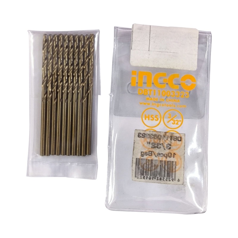 [CLEARANCE] INGCO 3/32 Cobalt HSS Drill Bits (10pcs/pack) Abrasive and Heat Resistance for Metal | DBT11003163