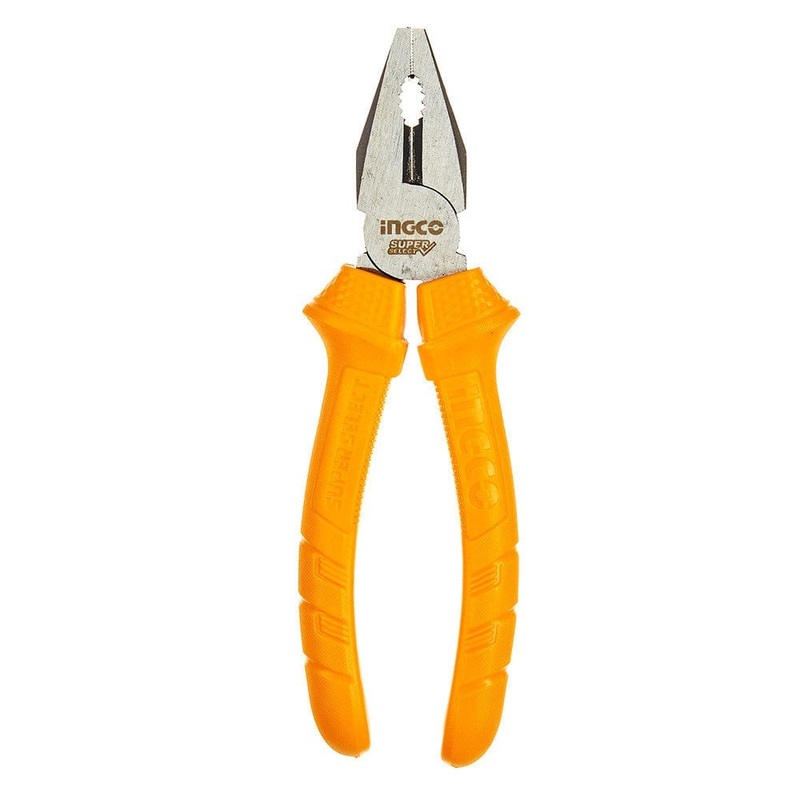 [CLEARANCE] INGCO 8 Combination Pliers SS Super Select with One Color Handle, Polish, and Anti-Rust Oil | HCP12200