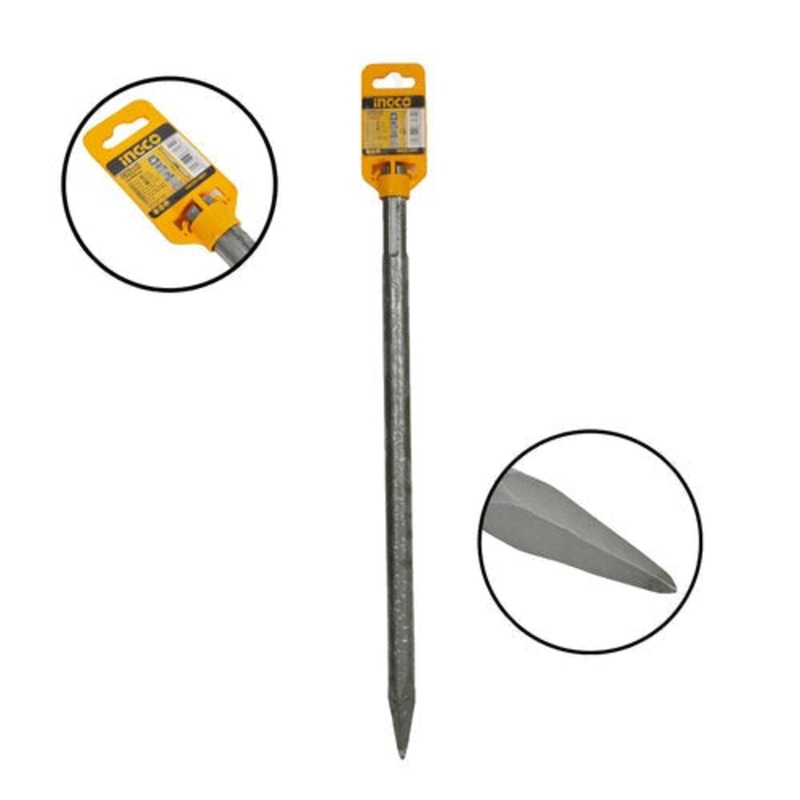 [CLEARANCE] INGCO SDS MAX Pointed Chisel 18x400mm for SDS Max Chuck System Rotary Hammer (Sold per pcs) | DBC0214001