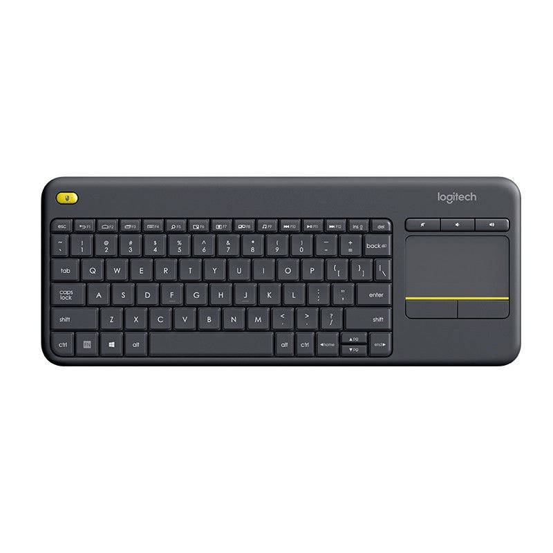 Logitech K400 Plus 2.4GHz Wireless Touch Keyboard with Built-In Multi-Touch Touchpad, Quiet Keys, and 10m Wireless Range for Computer, PC, TV, Phones, and Tablets