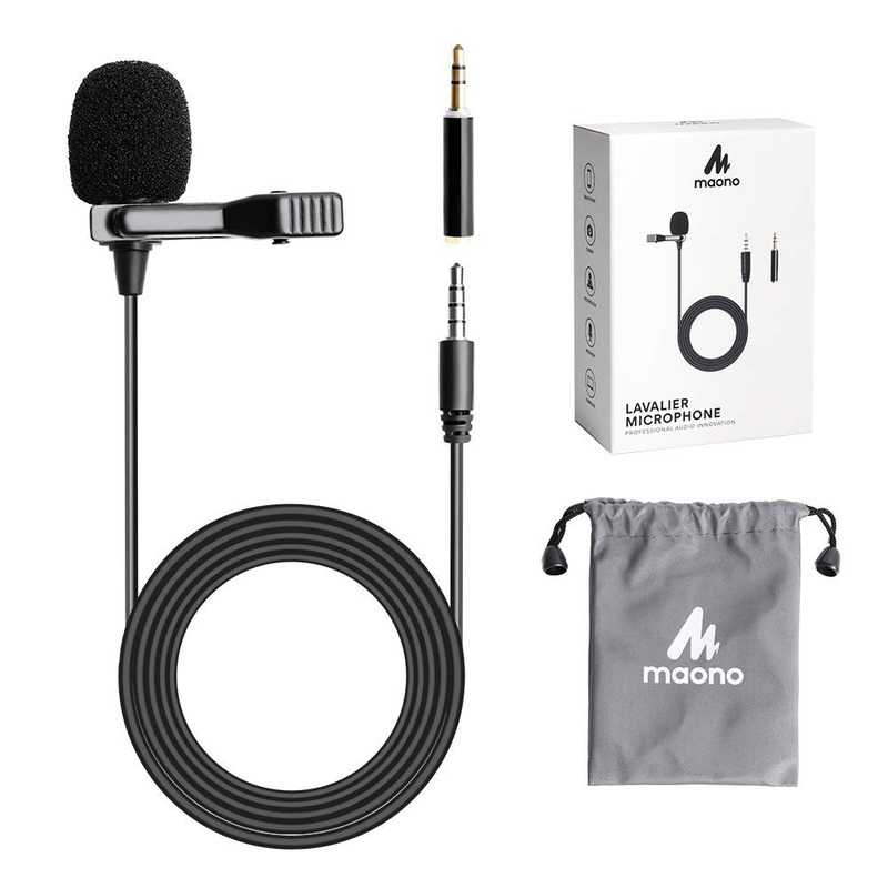Maono AU-402L Cost-Effective Multipurpose Lavalier Microphone 3.5mm Jack Smartphone Tablet Laptop PS4 or Skype,YouTube, Recording, Podcasting and Webinar
