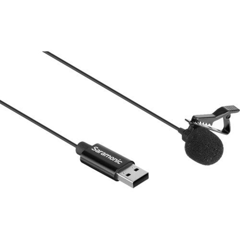 Saramonic SR-ULM10 Clip-on Omnidirectional USB Lavalier Microphone for PC Computers (2M Cable)