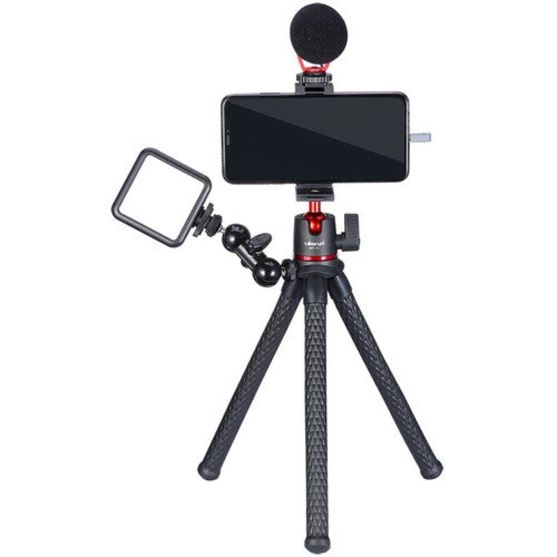 Ulanzi MT-11 Flexible Octopus Mobile Phone Camera DSLR Mirrorless Tripod 2 in 1 with Foldable Clip Magic Arm, 1/4-20 Extension Port for Youtube Tiktok Vlog Vlogging Livestream Streaming Video