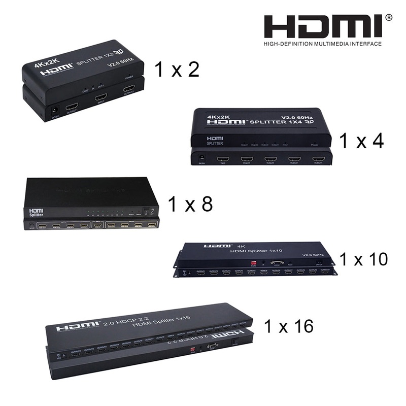 ArgoX 1×4 HDMI 2.0 Splitter with 4K 60Hz, Supports 3D, 6Gbps Data Rate and TMDS Clock, Built-in IR Extension Fucntion, AWG26 HDMI Cable for DVD Player, A/V Receiver, Set Top Boxes | HDSP4-V2.0