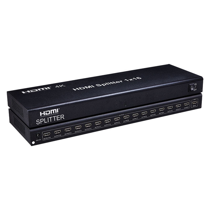 ArgoX 4K 30Hz 1×10 / 1×16 HDMI Splitter Supports 3D, HDMI 1.4b, 3.4Gbps Data Rate and TMDZ Clock, and AWG26 HDMI Cable for HDTV, Monitor, DVD Player, Projector, A/V Receiver, Set Top Boxes | HDSP10-V1.4 HDSP16-V1.4